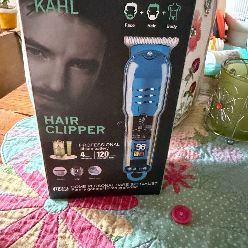 Kahl Blue Men's Hair Clipper – Professional Rechargeable Trimmer